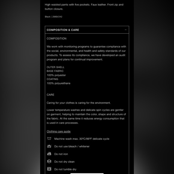 NWT | Zara | Faux Leather 90’s Wide Leg Pant - Picture 5 of 17